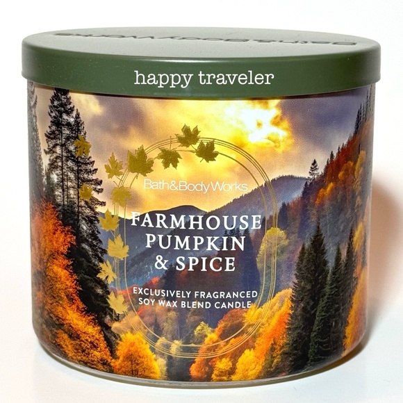 FARMHOUSE PUMPKIN & SPICE 3 Wick Candle - Picture 1 of 3